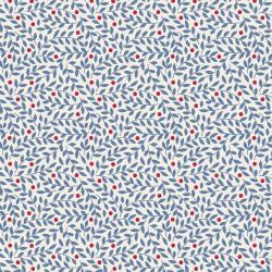 Tilda Village Life Lillian Blue, Tessuto Panna con piccoli rami Blu Tilda Fabrics - 1