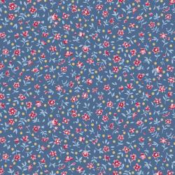 Tilda Village Life Mae Blue, Tessuto Blu con piccoli Fiori Tilda Fabrics - 1