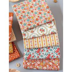 Tilda Village Life Rust/Ochre, 5 Fat Quarter 48 x 53 cm Ruggine/Ocra Tilda Fabrics - 2