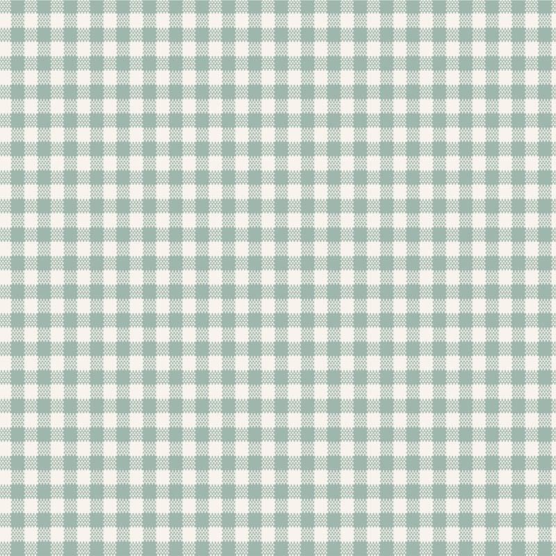 Tilda Wideback Basics Gingham Duckegg, Tessuto Verde Acqua a quadretti Vichy