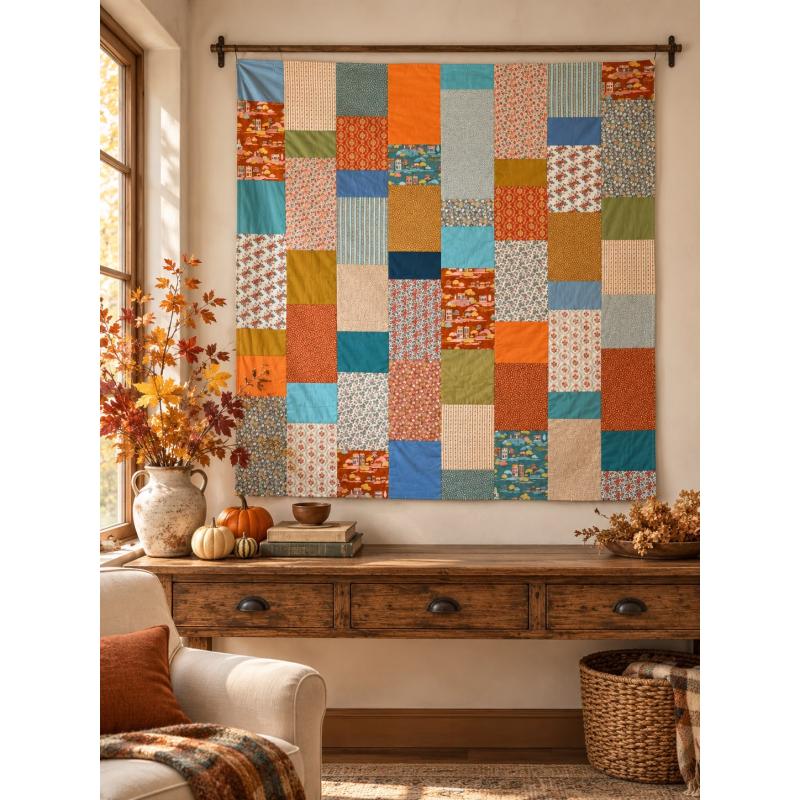 Quilt Village Life Autunnale, Kit e Istruzioni passo passo, 160 x 160 cm Roberta De Marchi - 1