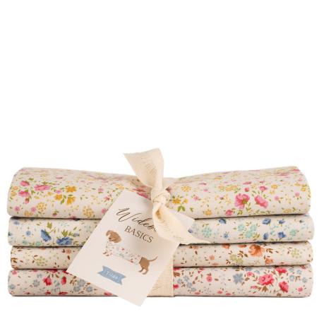 Tilda Wideback Basics Ellie Bundle, 4 tessuti floreali pretagliati da 132 x 48 cm Tilda Fabrics - 1