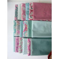 Bundle Fat Quarter di tessuti Tilda Turchese e Rosa Tilda Fabrics - 1