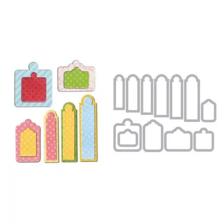 Framelits Die Set 12PK - Tags, Sentiments by Paula Pascual Sizzix - Big Shot - 1