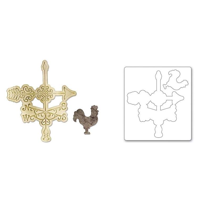 Bigz Die w/Bonus Textured Impressions - Weathervane by Jen Long-Philipsen Sizzix - Big Shot - 1