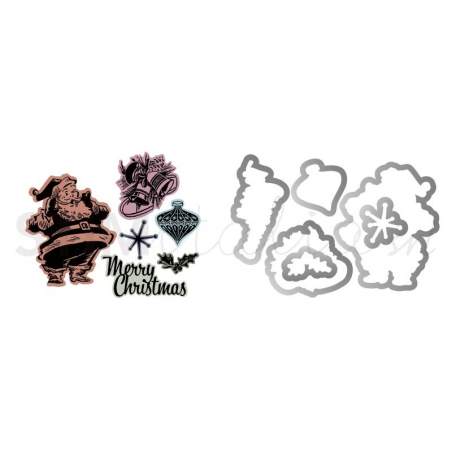 Sizzix, Framelits Die Set 6PK w/Stamps - Retro Christmas by Tim Holtz Sizzix - Big Shot - 1