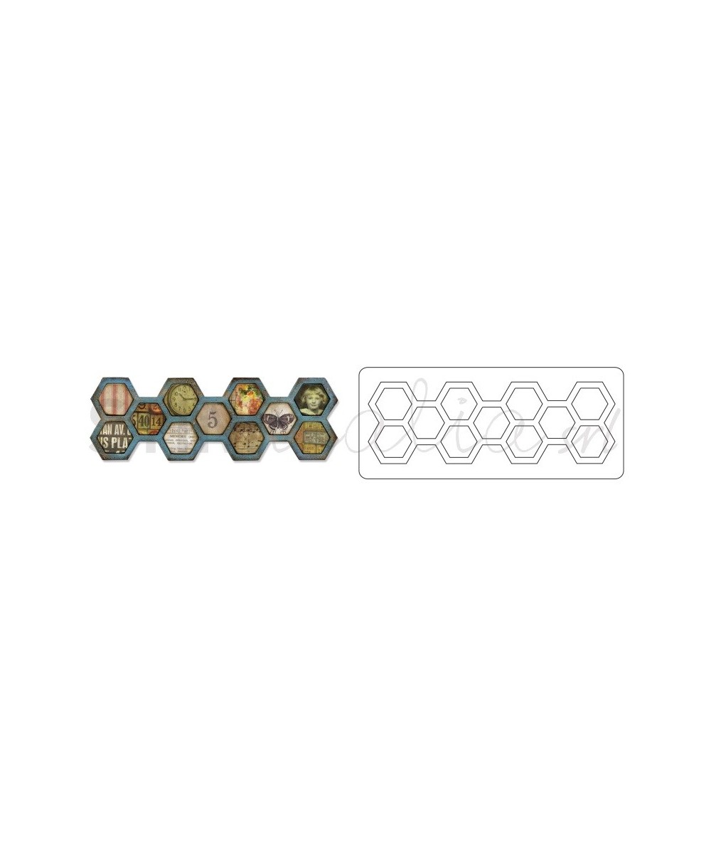 Sizzix, Frameworks Die Honeycomb by Tim Holtz Sizzix - Big Shot - 1