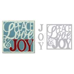 Sizzix, Thinlits Die Set 4PK Card Front, Peace, Love & Joy by Rachael Bright Sizzix - Big Shot - 1