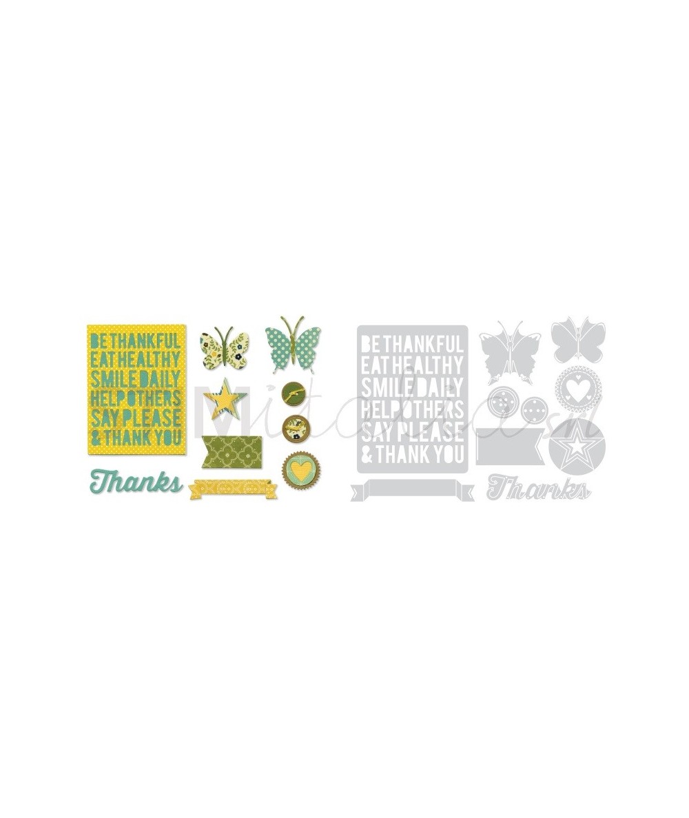 Sizzix, Thinlits Die Set 10PK - Be Thankful by Jillibean Soup Sizzix - Big Shot - 1