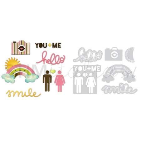 Sizzix, Thinlits Die Set 7PK - You & Me by KI Memories for Hampton Art Sizzix - Big Shot - 1