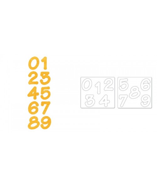 Bigz Alphabet Set 2 Dies Lollipop Shadow Numbers by E.L. Smith (B&W) Sizzix - Big Shot - 1