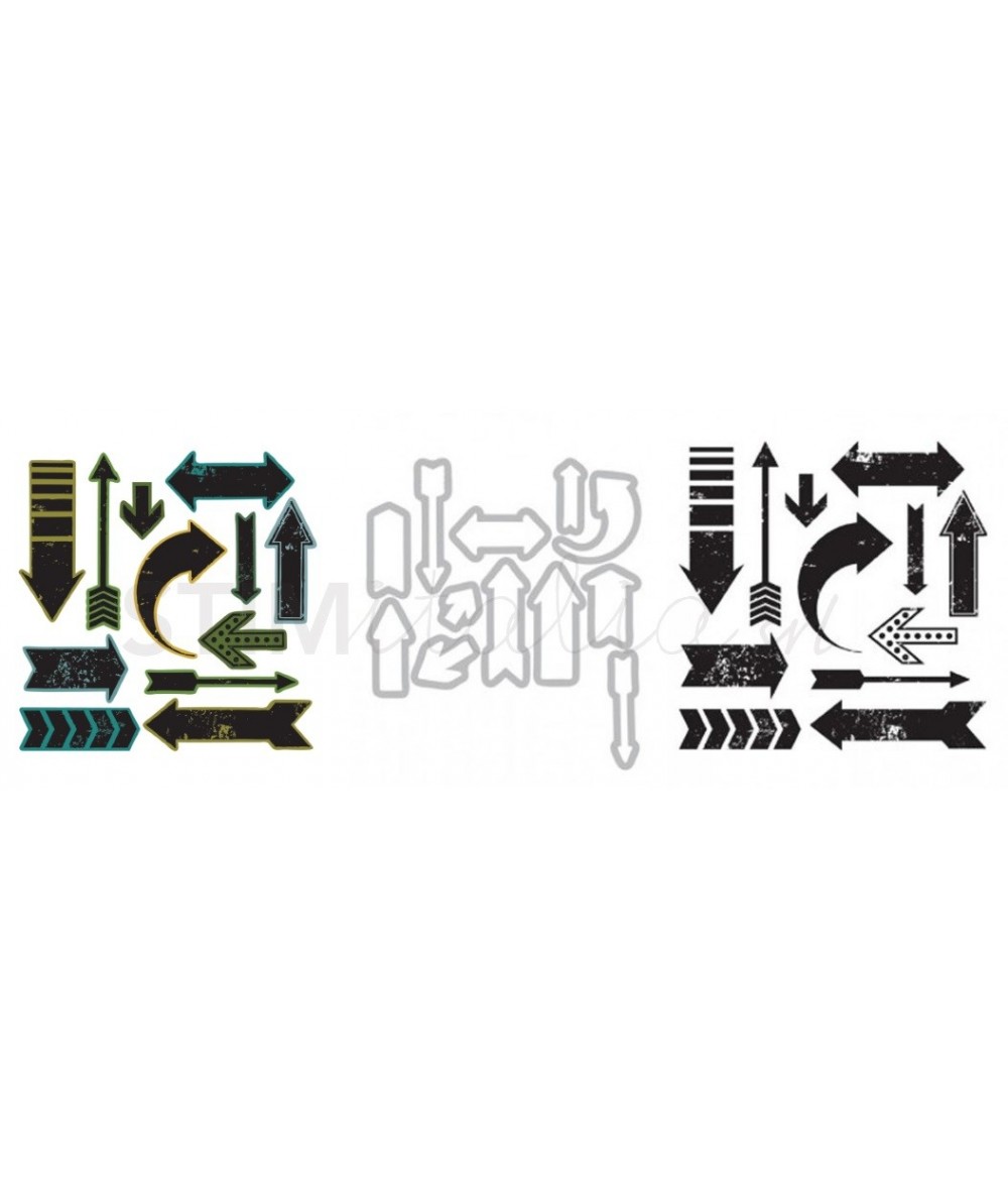 Framelits Die Set 12PK w/Stamps - Here & There by Tim Holtz Sizzix - Big Shot - 1