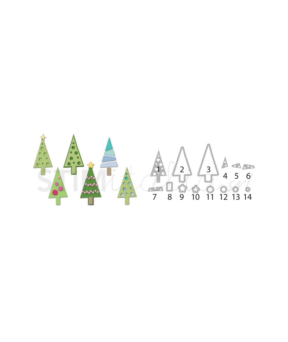 Sizzix, Triplits Die Set 14PK - Christmas Trees by Stephanie Barnard Sizzix - Big Shot - 1