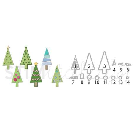 Sizzix, Triplits Die Set 14PK - Christmas Trees by Stephanie Barnard Sizzix - Big Shot - 1