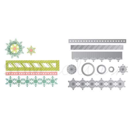 Sizzix, Thinlits Die Set 9PK Winter Borders & Rosette by Paula Pascual Sizzix - Big Shot - 1