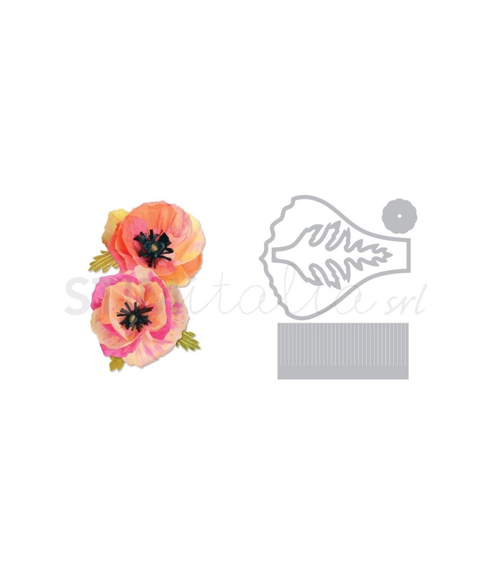 Sizzix, Thinlits Die Set 4PK Large Poppy by Brenda Walton Sizzix - Big Shot - 1