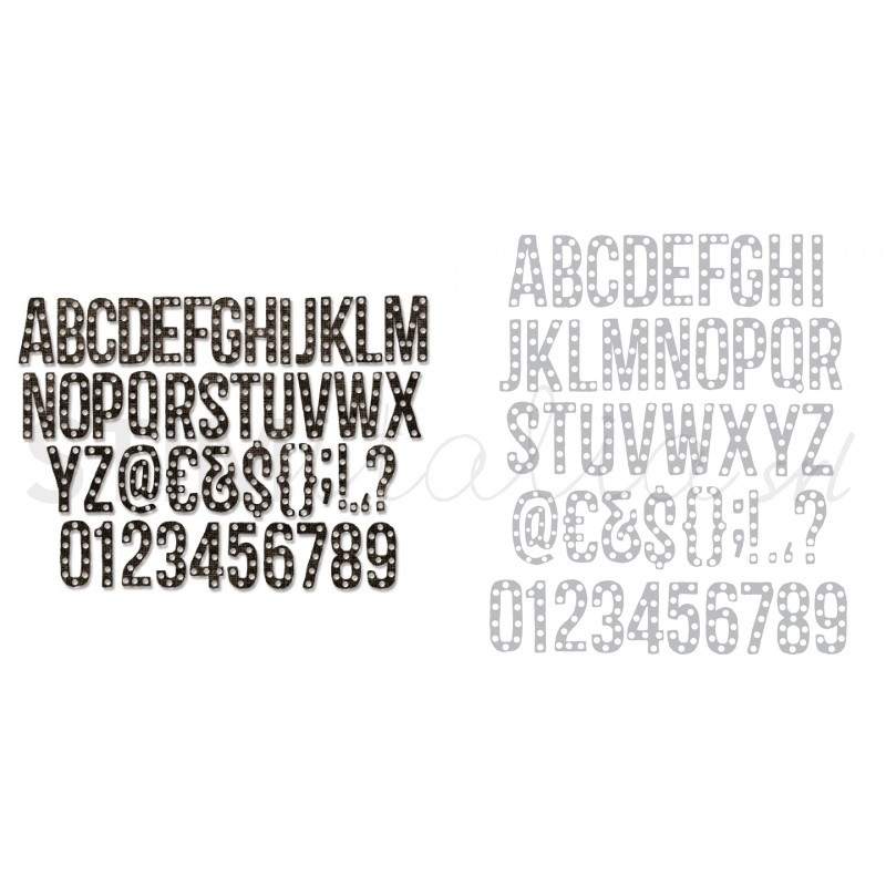 Sizzix, Thinlits Die Set 102PK Alphanumeric Marquee by Tim Holtz, 1 pollice Sizzix - Big Shot - 1