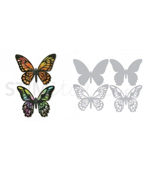Sizzix, Thinlits Die Set 4PK Detailed Butterflies by Tim Holtz Sizzix - Big Shot - 1