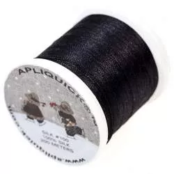 Filo di Seta Nero Apliquick, titolo 100 da 200 m - SILK THREAD Apliquick - 1