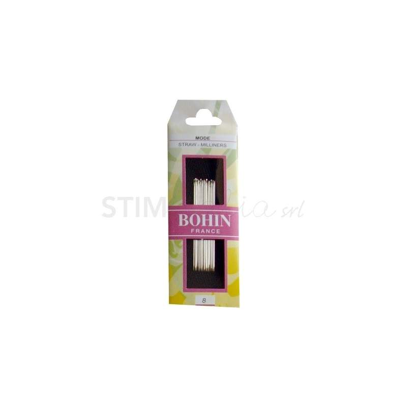 Bohin Aghi Da Paglia Milliners N. 3/12 - Argento Metallizzato - Per Cucito E Modellismo