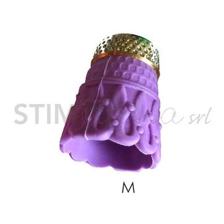 Ditale per Quilting in Silicone e Testa Piatta in Ottone Nickelato - Viola misura M Bohin - 1