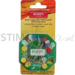 Bohin, Spilli con Testa a Fiore per Patchwork e Quilting, colori assortiti da 0,65 mm - 50pz Bohin - 1