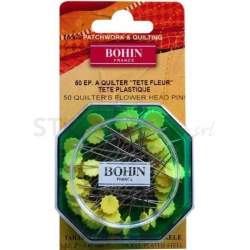 Bohin, Spilli con Testa a Fiore per Patchwork e Quilting, colore giallo da 0,65 mm - 50pz Bohin - 1