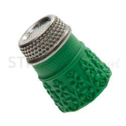 Ditale per Quilting in Silicone e Testa Piatta in Ottone Nickelato - Verde misura XL - Bohin Bohin - 1