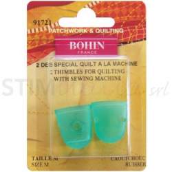 Ditale per Quilting a Macchina in Silicone - 2x Verde misura M Bohin - 1