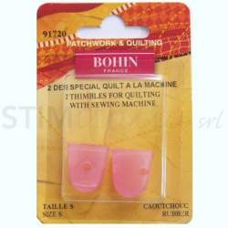 Bohin, Ditale Morbido in Silicone per Quiltare a Macchina, Rosa - Misura S - 2pz Bohin - 1