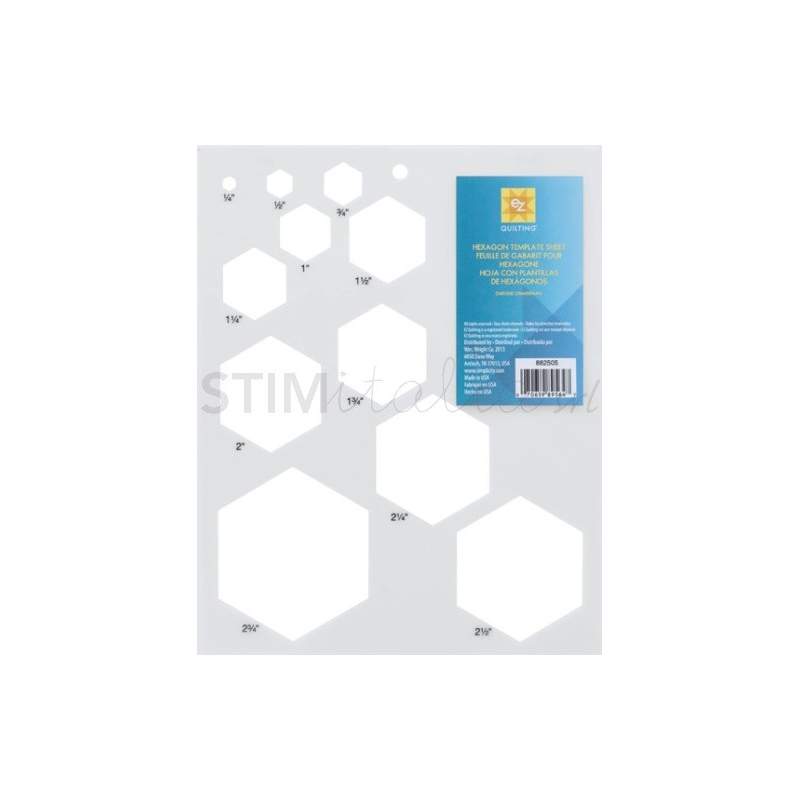Ez Quilting HEXAGON TEMPLATE SHEET EZ Quilting - 1 Ez Quilting HEXAGON TEMPLATE SHEET EZ Quilting - 1