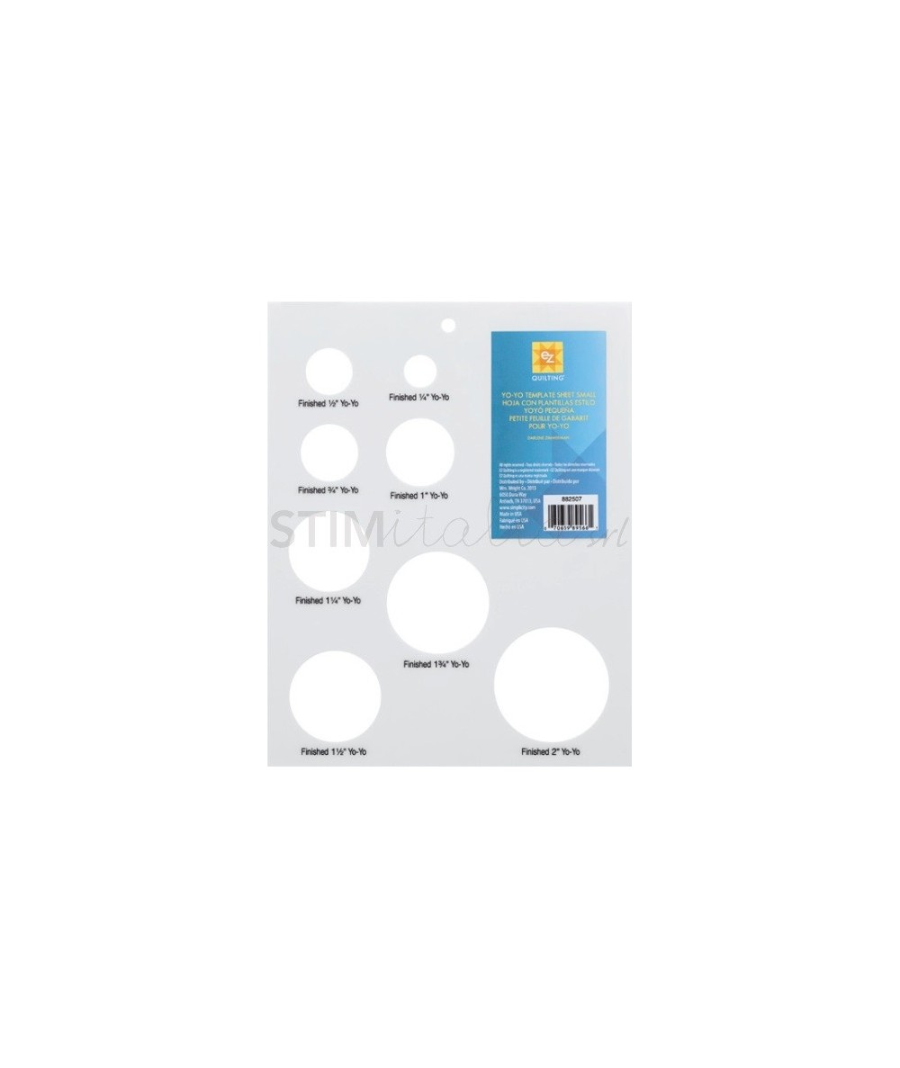 Ez Quilting YO-YO TEMPLATE SHEET SMALL EZ Quilting - 1 Ez Quilting YO-YO TEMPLATE SHEET SMALL EZ Quilting - 1