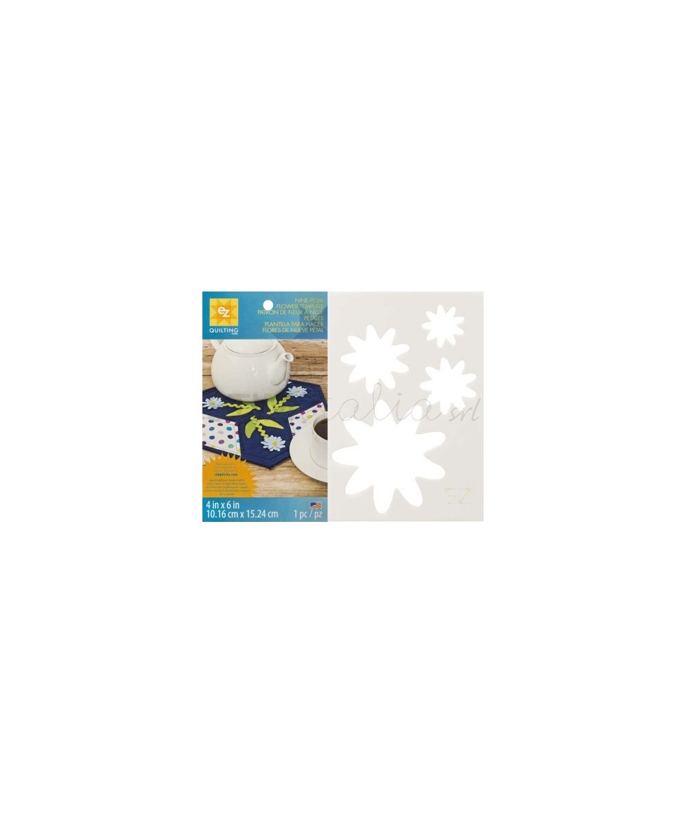 Ez Quilting Sagoma in Plastica flessibile, FIORE A 9 PETALI EZ Quilting - 1 Ez Quilting Sagoma in Plastica flessibile, FIORE A 9 PETALI EZ Quilting - 1