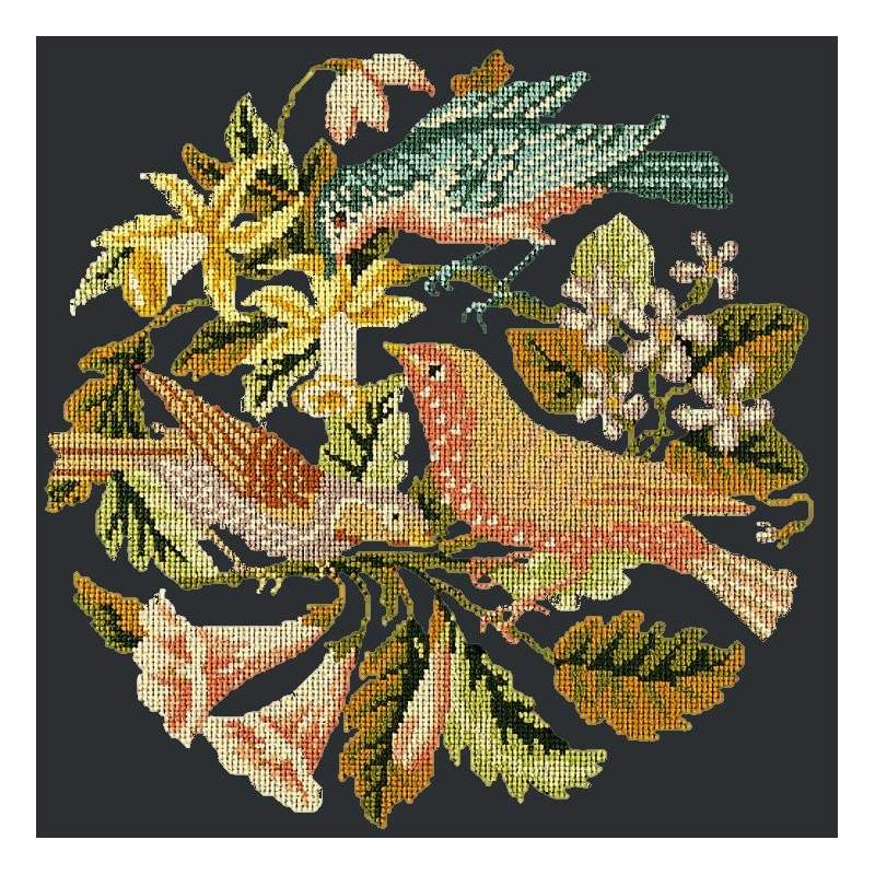 Elizabeth Bradley, Victorian Animals, THE THREE BIRDS - 16x16 pollici Elizabeth Bradley - 1