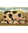 Elizabeth Bradley, Beasts of the Field, GLOUCESTER OLD SPOT SOW WITH HER PIGLETS - 20x13 pollici Elizabeth Bradley - 1
