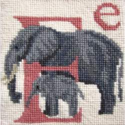 Elizabeth Bradley, Animal Alphabet, E - ELEPHANT - 6x6 pollici